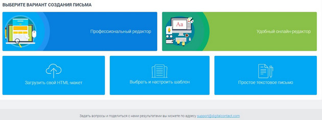 Digital contact - варианты создания письма