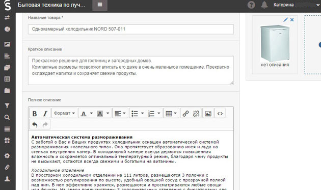 InSales.ru - Ввод информации